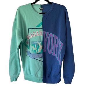 Wild Fable Niagara NY Two Tone Pullover Fleece Lined Crewneck Sweatshirt Small
